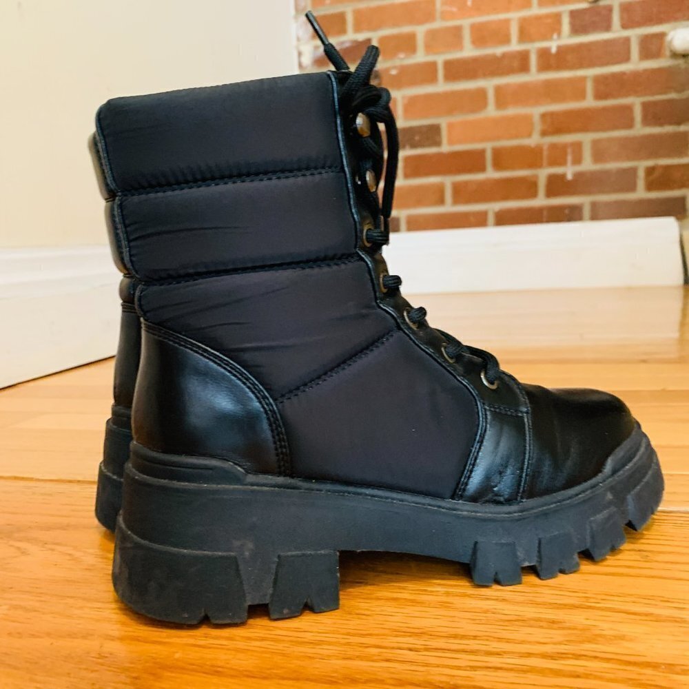 Marc Fisher LTD Womens Black Combat & Lace-up Boots 8 Medium - Picture 6 of 13
